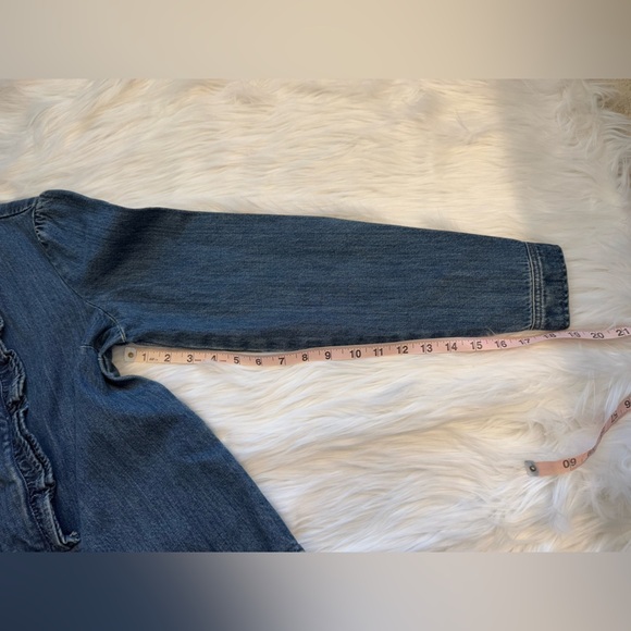 Self-Portrait Bow-Detailed Long Sleeved Denim Blouse 6 US - Picture 9 of 13